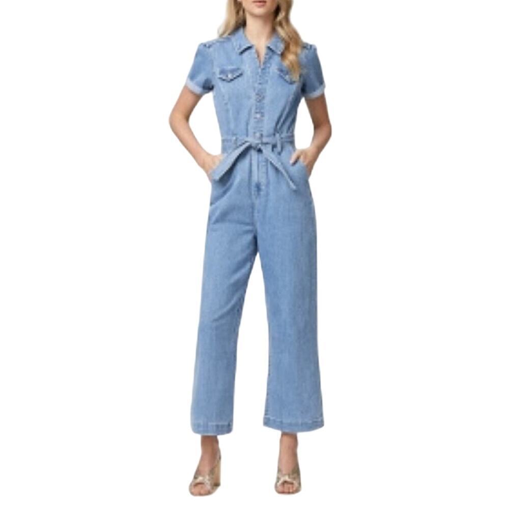Paige Jeans Anessa Belted Denim Jumpsuit Womens 8 NWOT